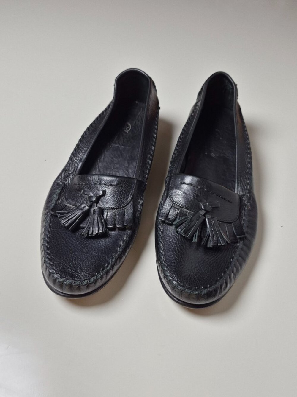 Bragano Men’s 11.5 Black Leather Tassel Kiltie Loafers Made in Italy Dress Shoes